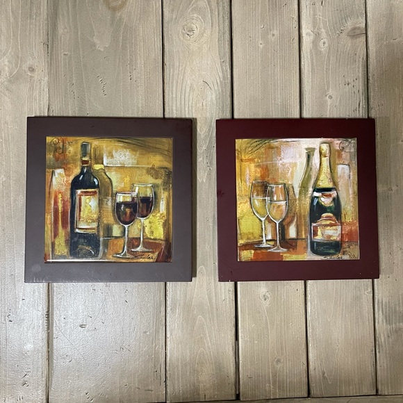 Pier 1 Wall Decor Wine Wall Art Serving Board Bundle